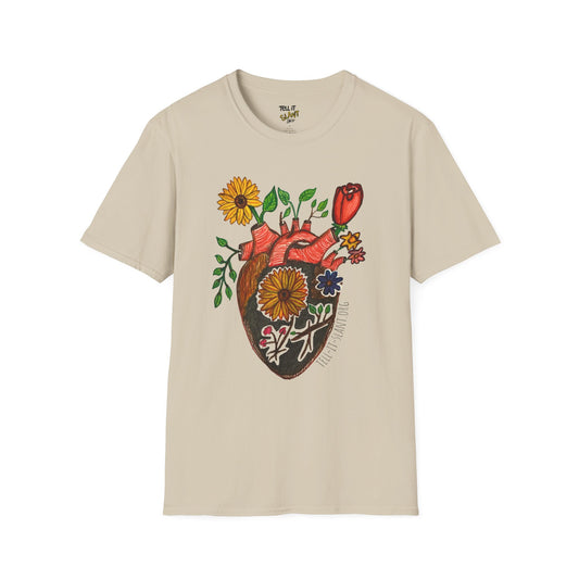 Floral Anatomical Heart T-Shirt