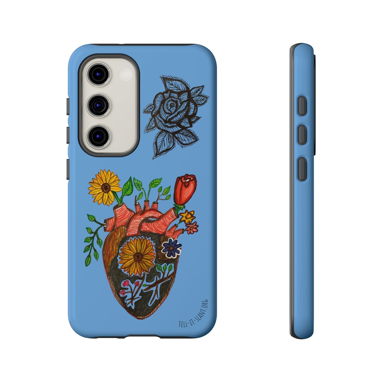 CUSTOMIZABLE Floral Heart & Rose Phone Case Design (Available for many devices)