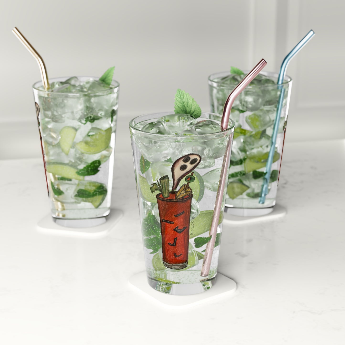 The Spirited Spirit! Haunted Bloody Mary, Spooky Halloween Pint Glass