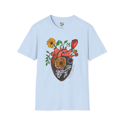 Floral Anatomical Heart T-Shirt