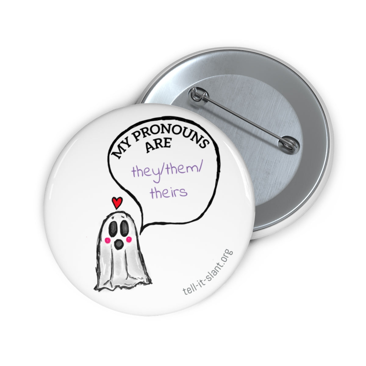 Gender Ghoul 2.25” Pronoun Pin **CUSTOMIZABLE**