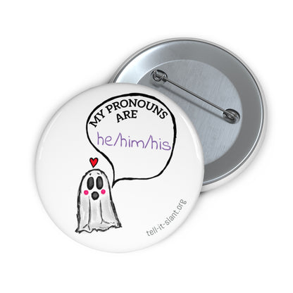 Gender Ghoul 2.25” Pronoun Pin **CUSTOMIZABLE**