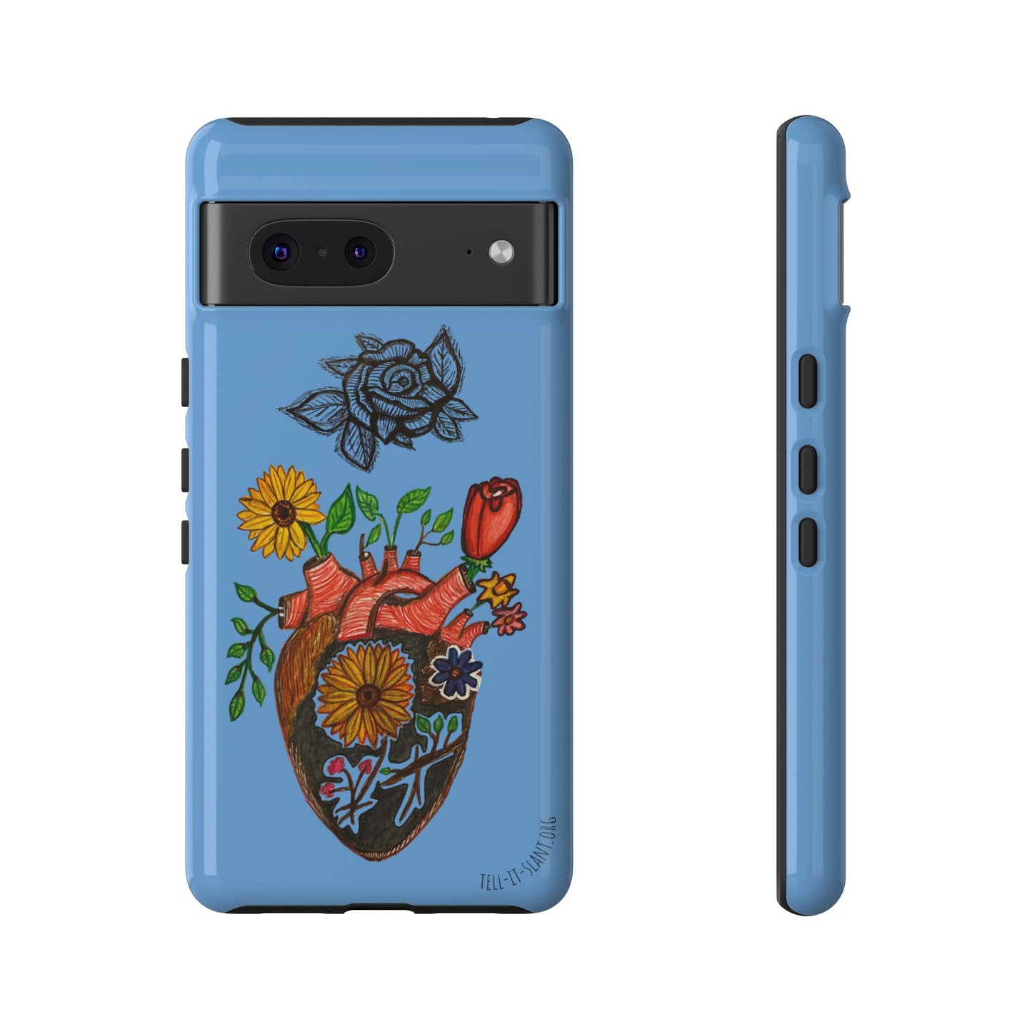 CUSTOMIZABLE Floral Heart & Rose Phone Case Design (Available for many devices)
