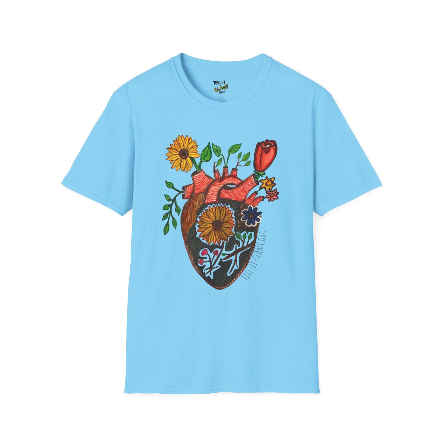 Floral Anatomical Heart T-Shirt