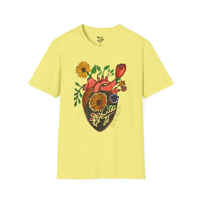 Floral Anatomical Heart T-Shirt