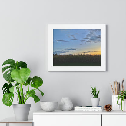 Serene Maine Rural Farm Sunset Framed Wall Art