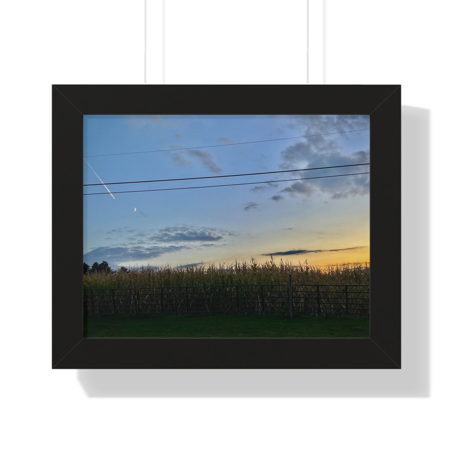 Serene Maine Rural Farm Sunset Framed Wall Art