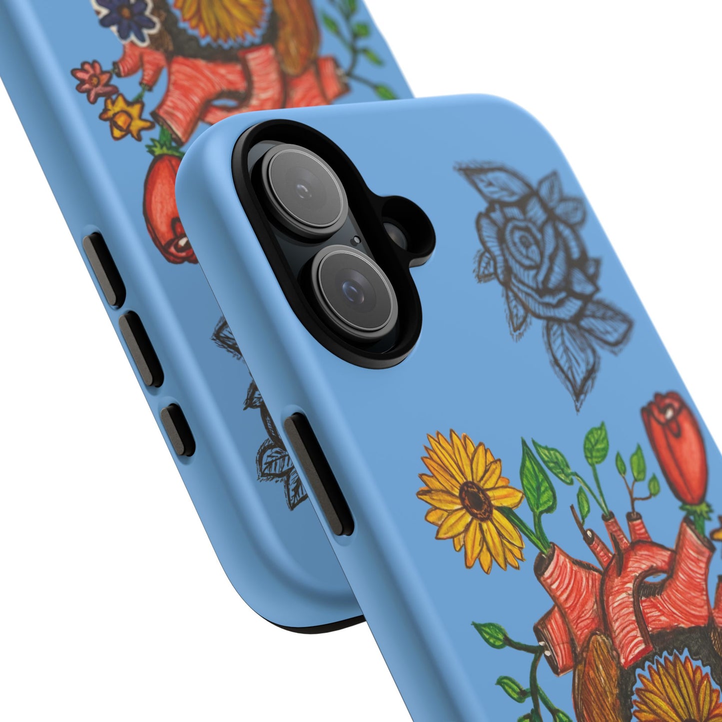 CUSTOMIZABLE Floral Heart & Rose Phone Case Design (Available for many devices)