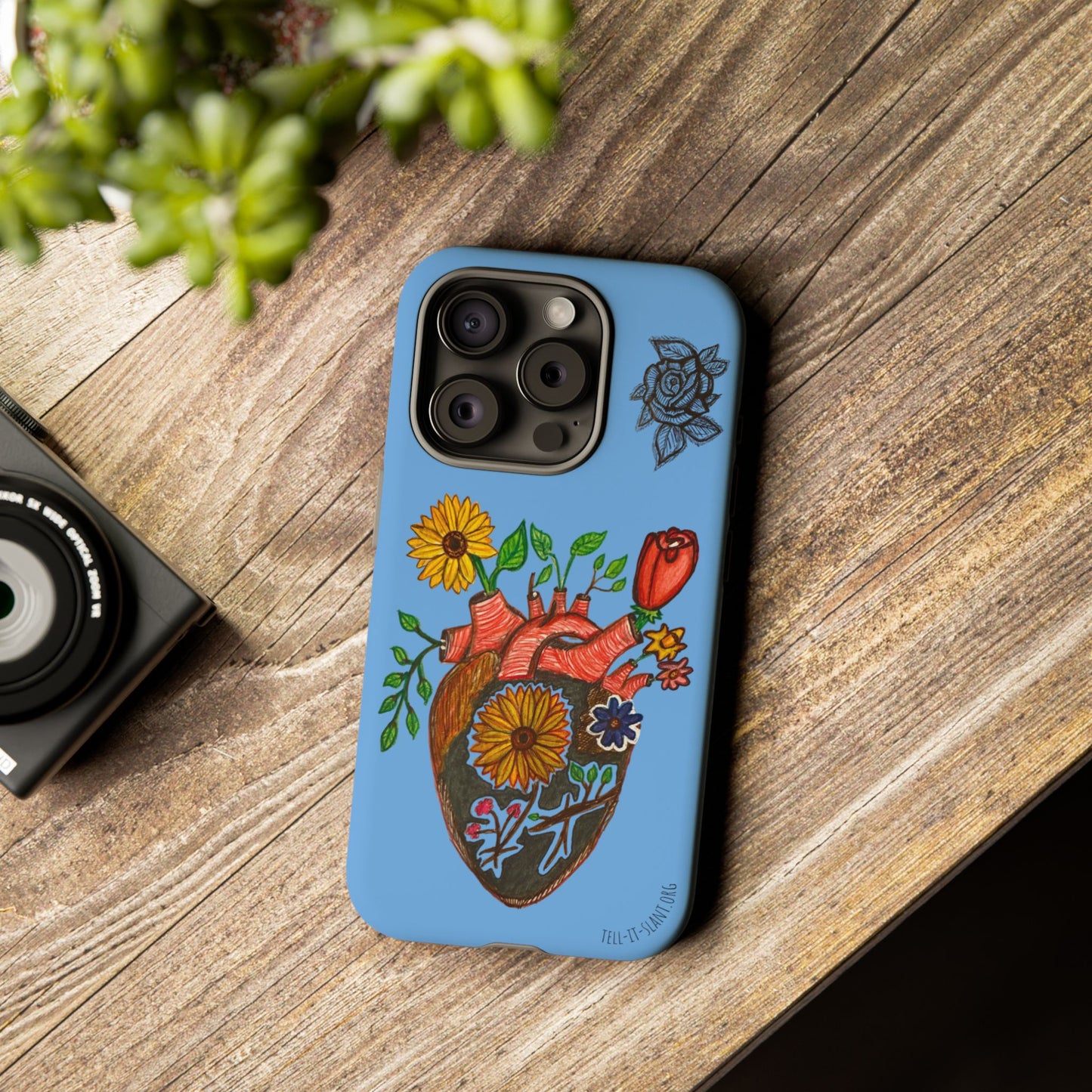CUSTOMIZABLE Floral Heart & Rose Phone Case Design (Available for many devices)