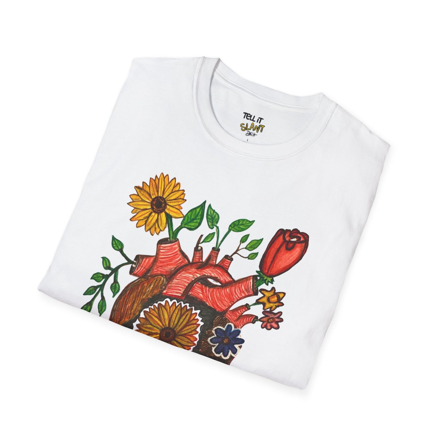 Floral Anatomical Heart T-Shirt