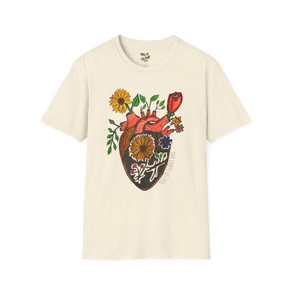 Floral Anatomical Heart T-Shirt