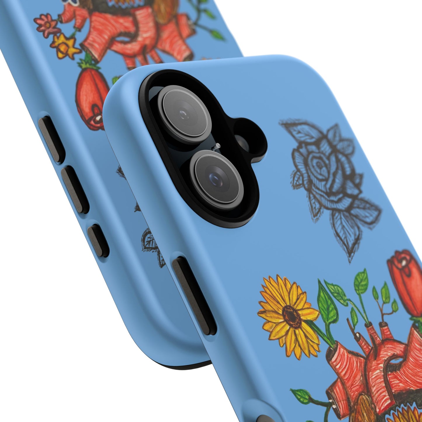 CUSTOMIZABLE Floral Heart & Rose Phone Case Design (Available for many devices)