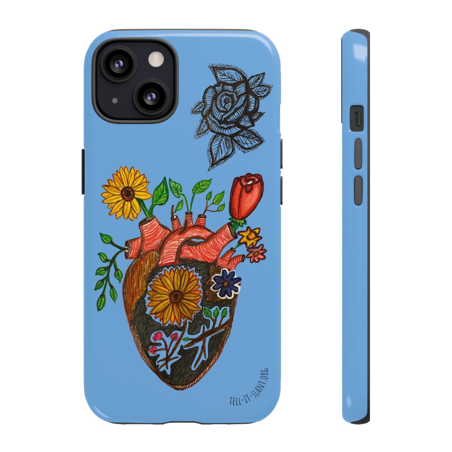 CUSTOMIZABLE Floral Heart & Rose Phone Case Design (Available for many devices)