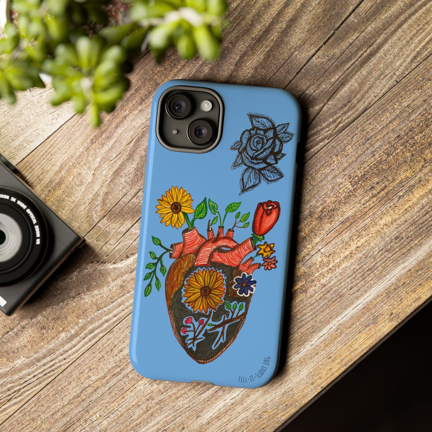 CUSTOMIZABLE Floral Heart & Rose Phone Case Design (Available for many devices)