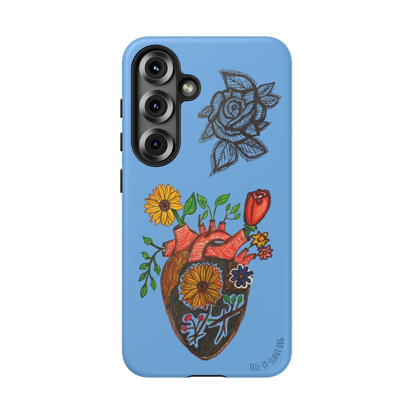 CUSTOMIZABLE Floral Heart & Rose Phone Case Design (Available for many devices)
