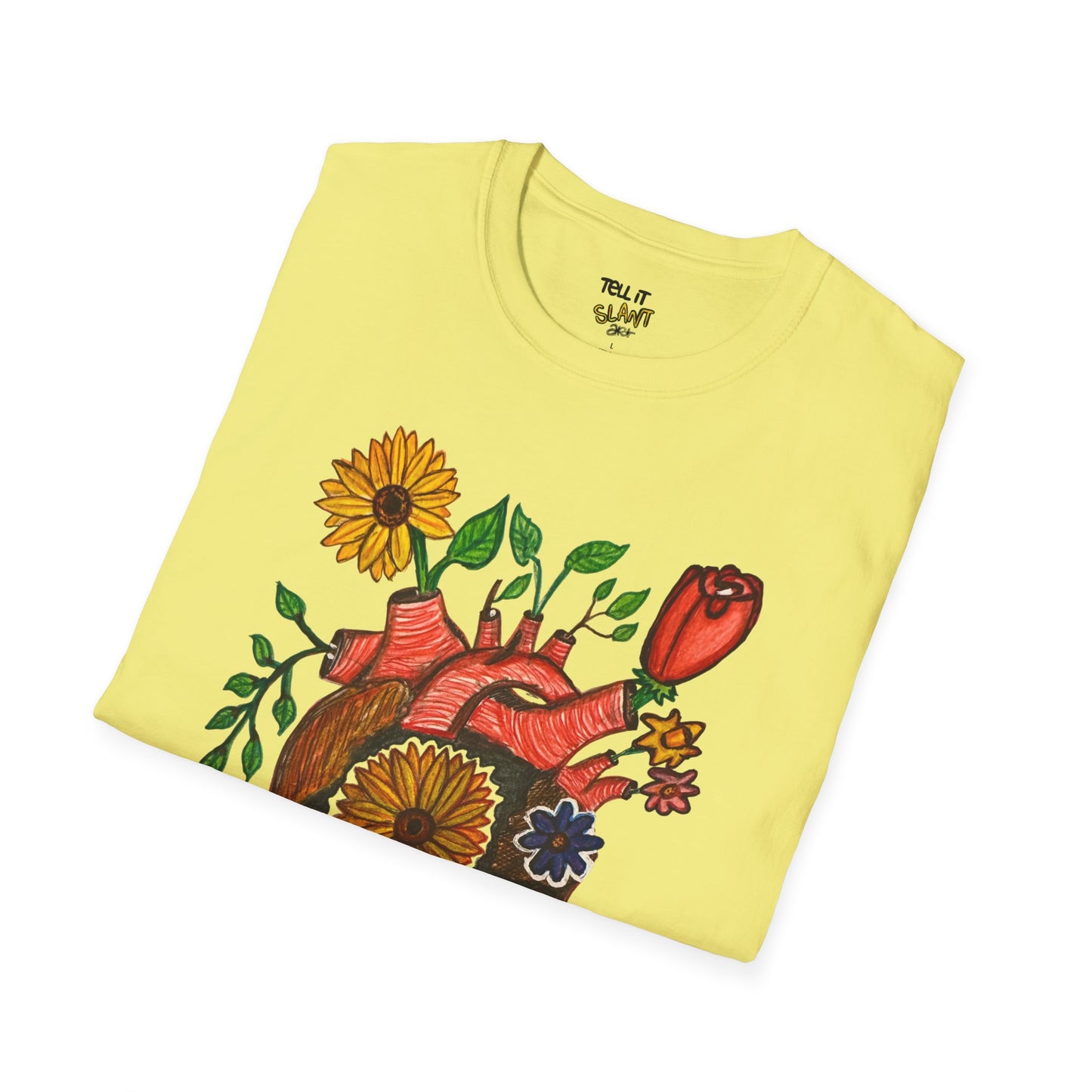 Floral Anatomical Heart T-Shirt